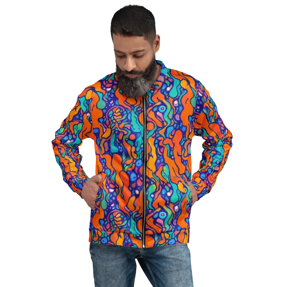 Chromatic Tidal Pool on Bomber Jacket — Front