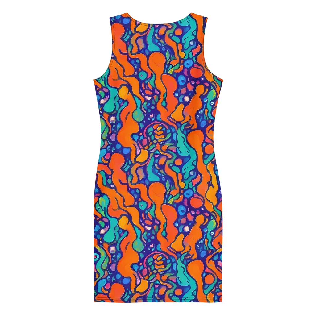 Chromatic Tidal Pool on Bodycon Dress — Back