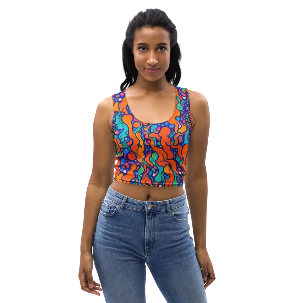 Chromatic Tidal Pool on Crop Top — Front