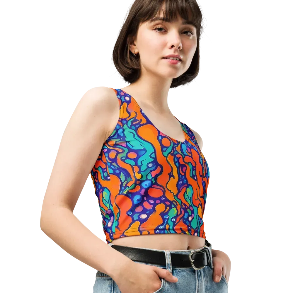 Chromatic Tidal Pool on Crop Top — Right Front
