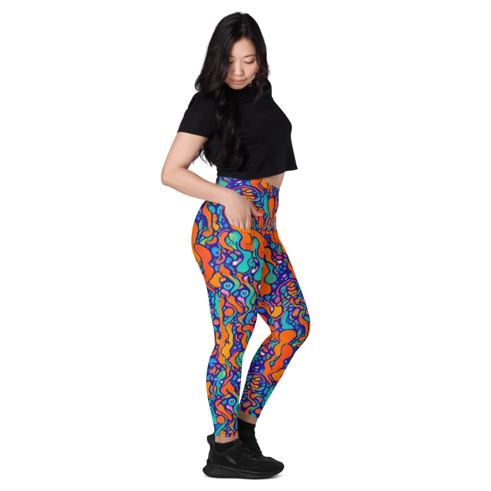 Chromatic Tidal Pool on Leggings with Pockets — Right