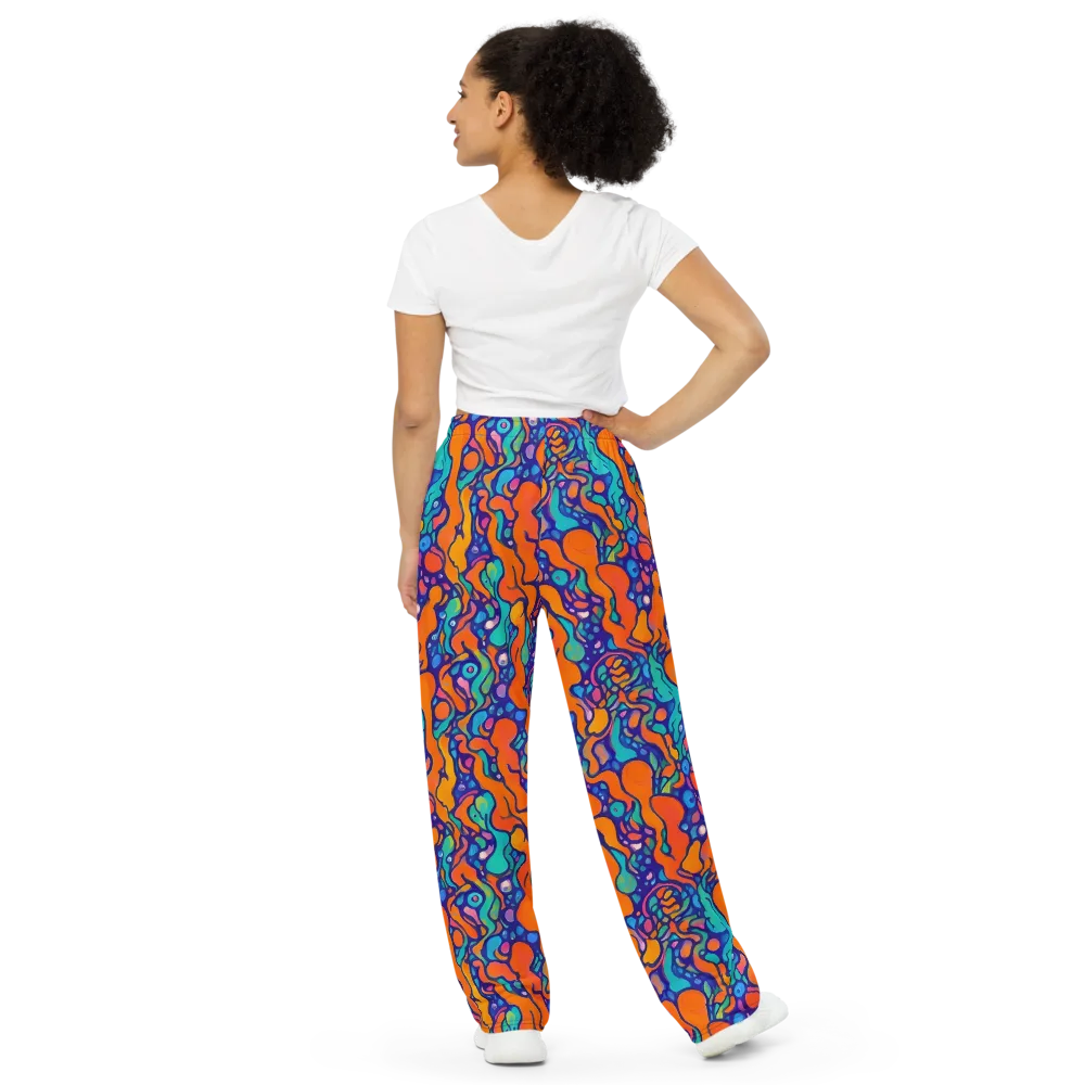 Chromatic Tidal Pool on Wide-Leg Pants — Back