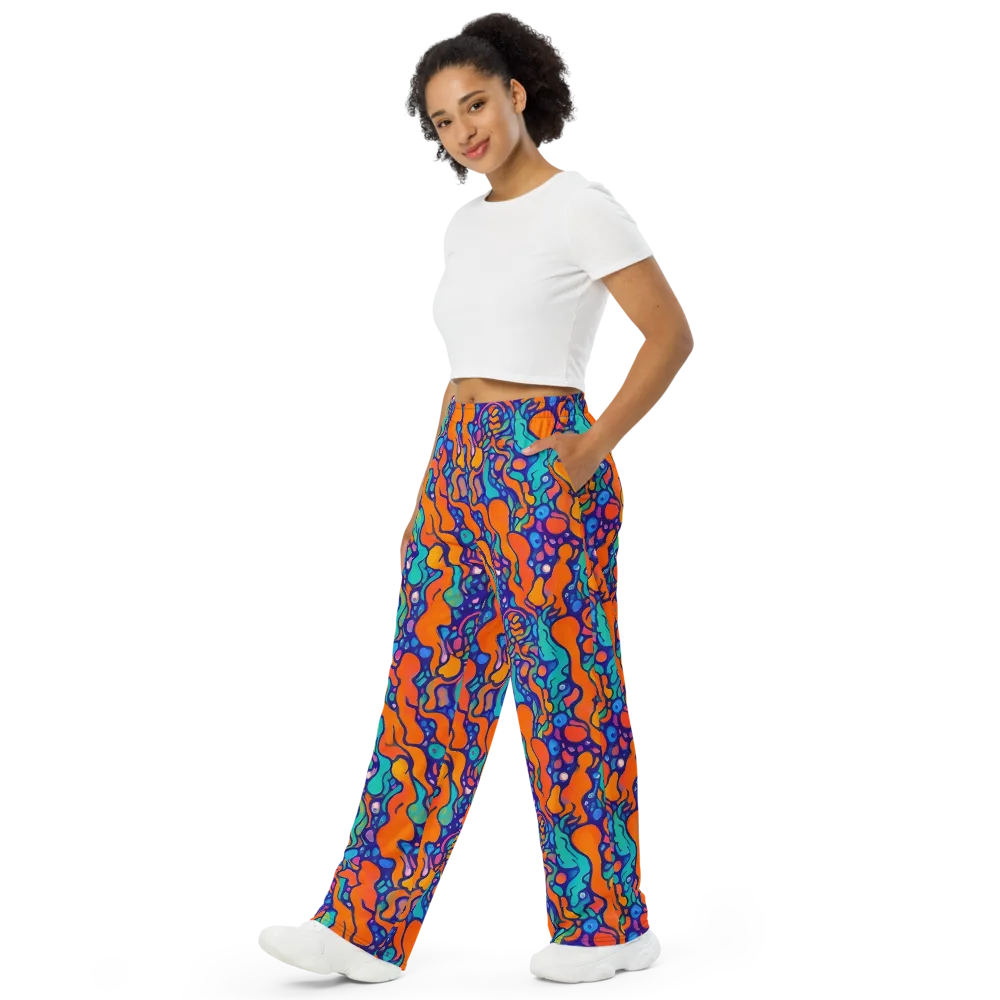 Chromatic Tidal Pool on Wide-Leg Pants — Left Front