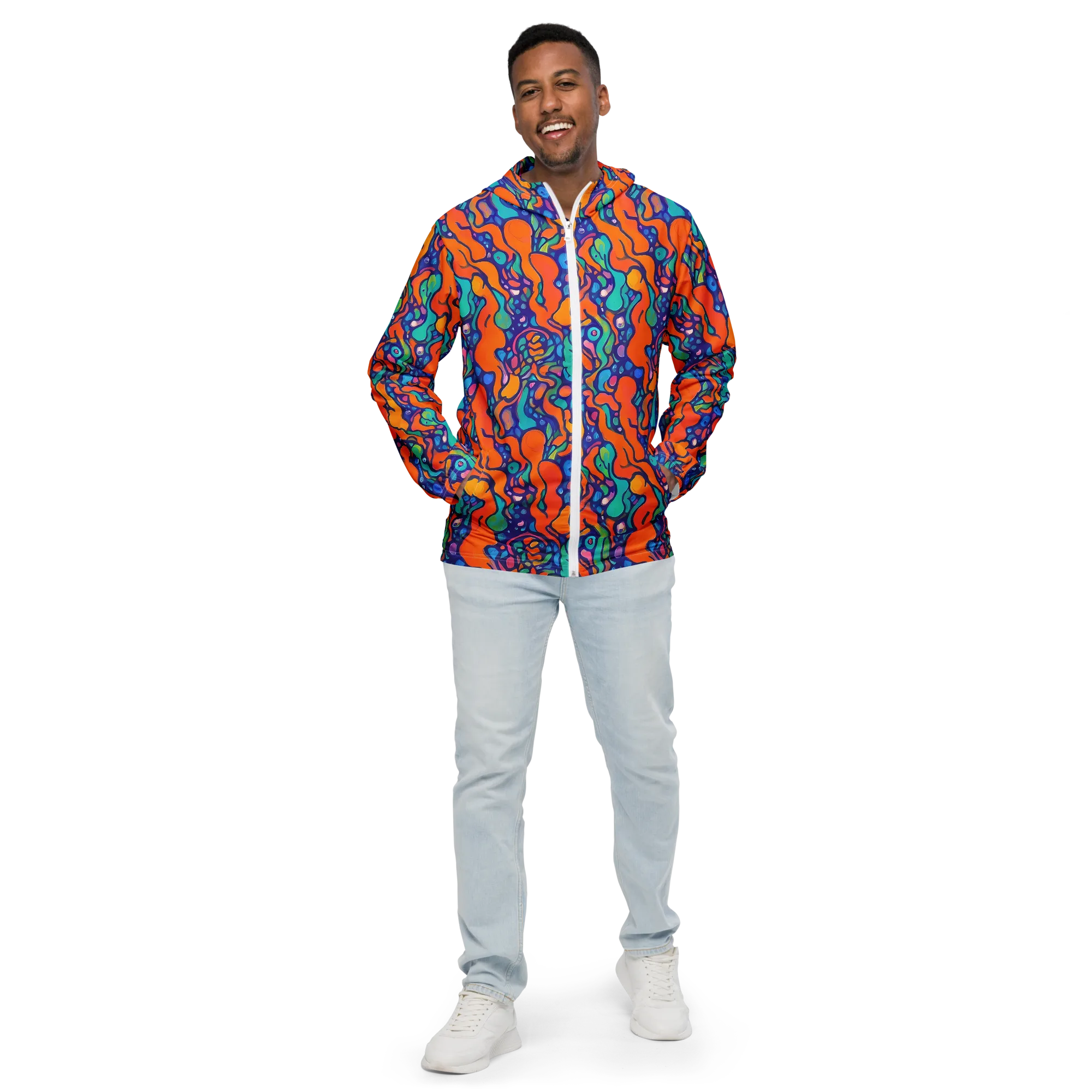 Chromatic Tidal Pool on Men's Windbreaker — Front