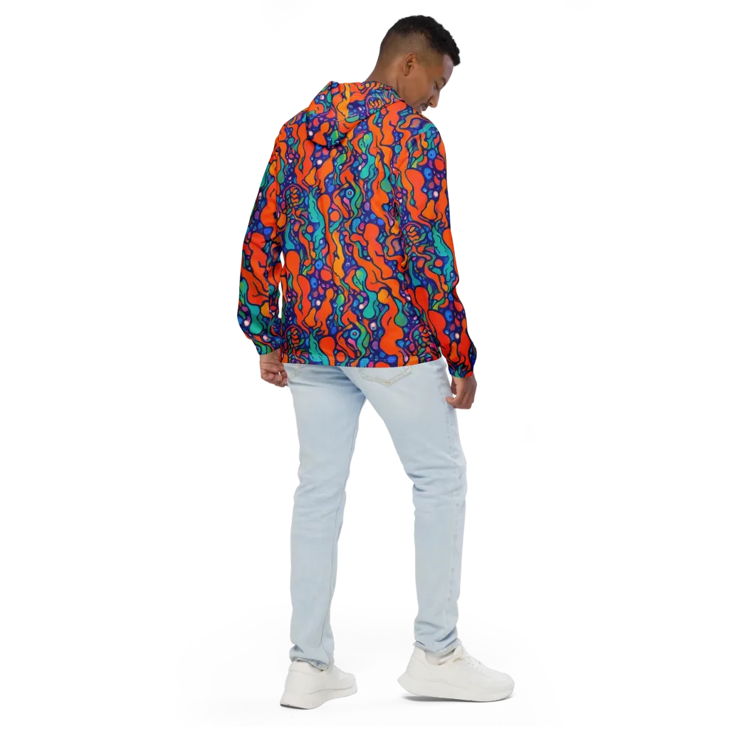 Chromatic Tidal Pool on Men's Windbreaker — Back