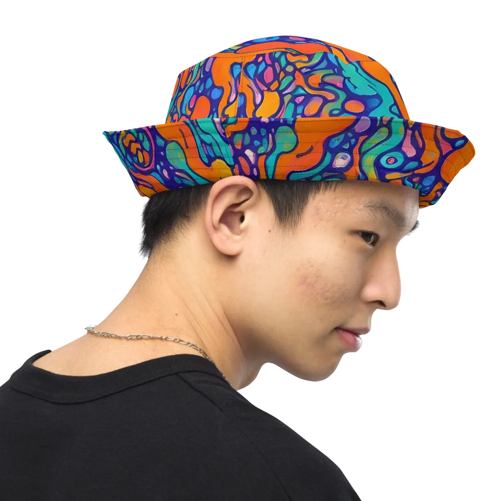 Chromatic Tidal Pool on Reversible Bucket Hat — Right Outside