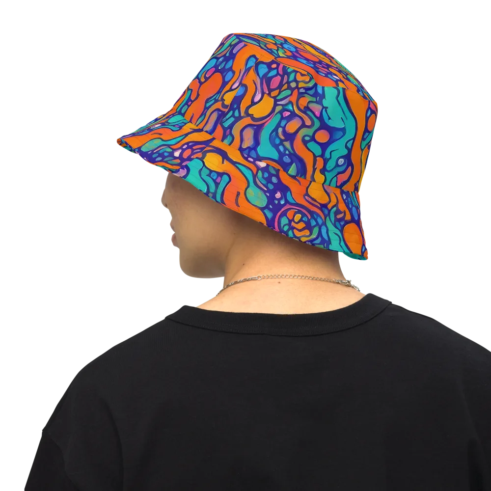 Chromatic Tidal Pool on Reversible Bucket Hat — Back Inside