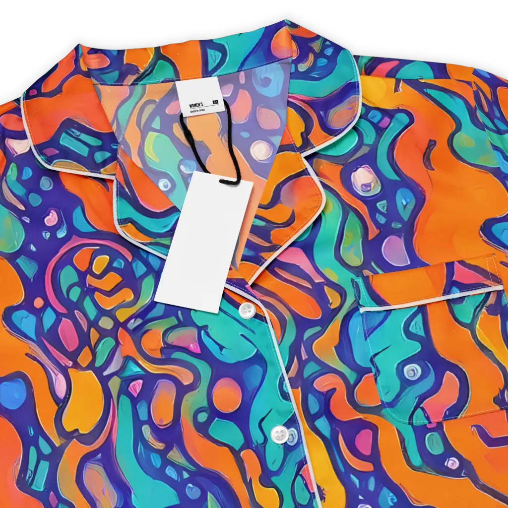 Chromatic Tidal Pool on Women's Short Sleeve Pajama Top — Product details