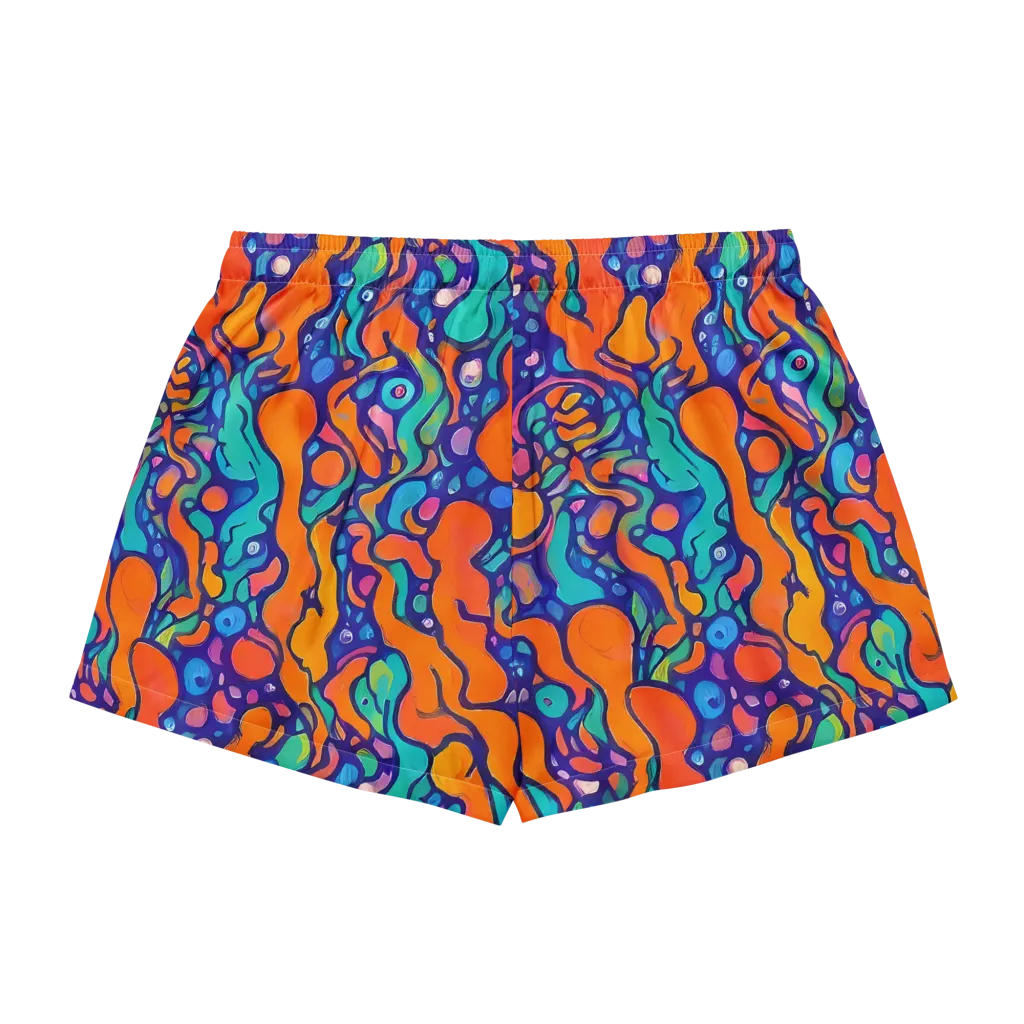 Chromatic Tidal Pool on Women's Pajama Shorts — Back