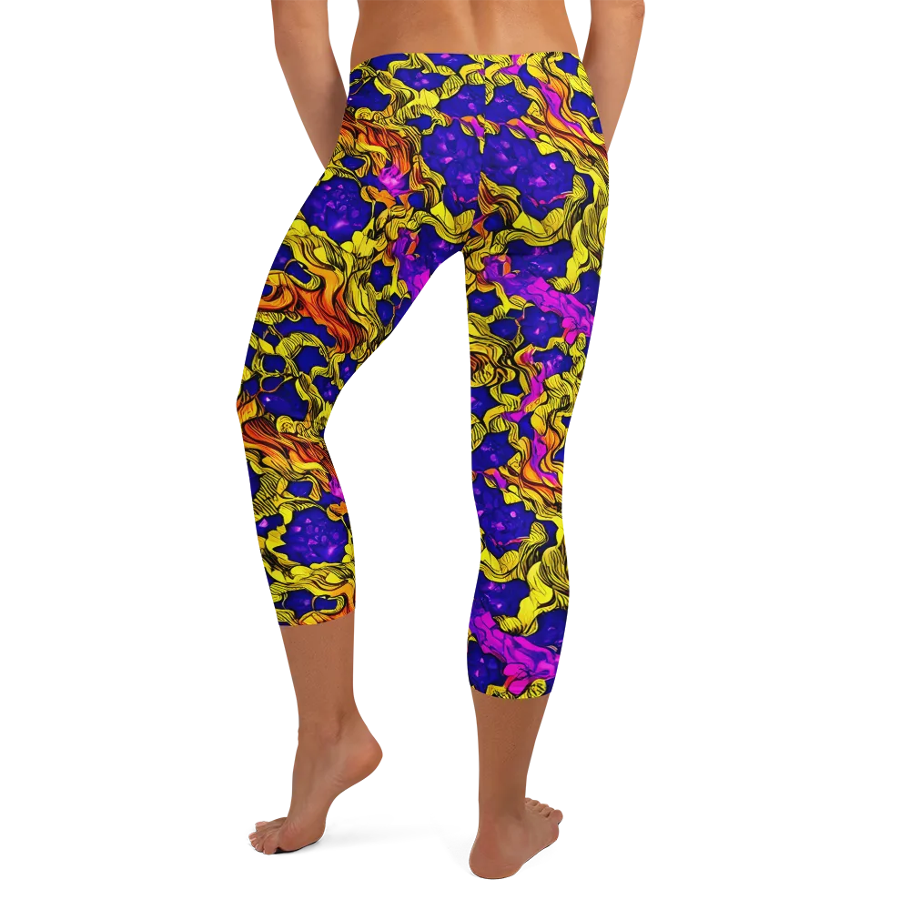 Ultraviolet Inferno on Capri Leggings — Back