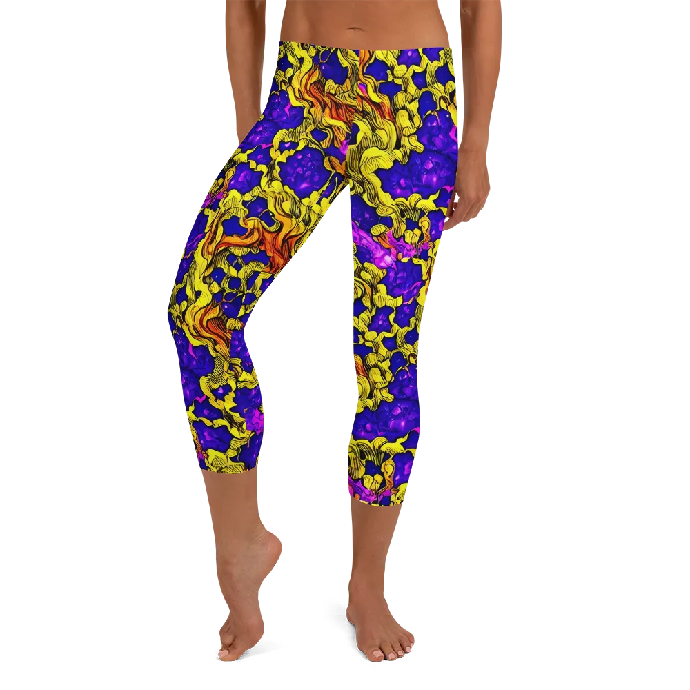 Ultraviolet Inferno on Capri Leggings — Front