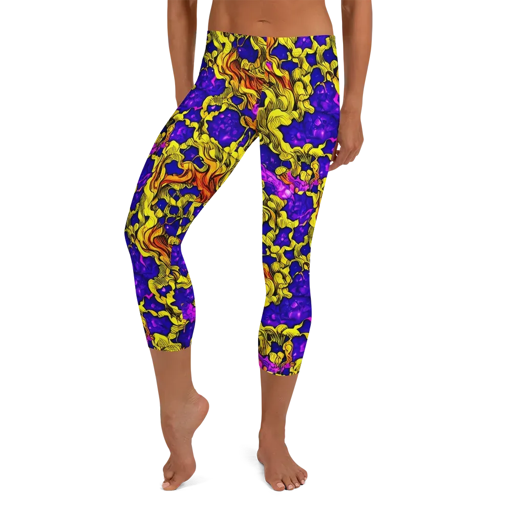 Ultraviolet Inferno on Capri Leggings — Front