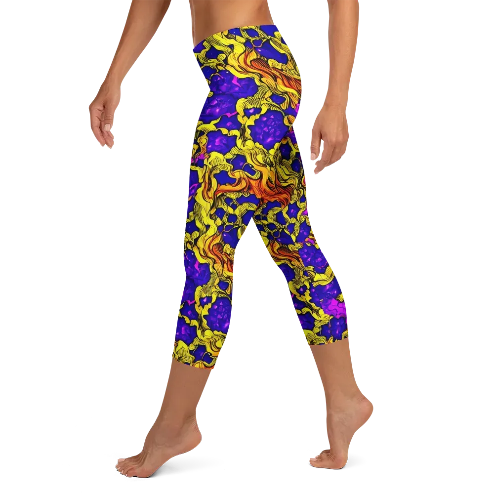 Ultraviolet Inferno on Capri Leggings — Left
