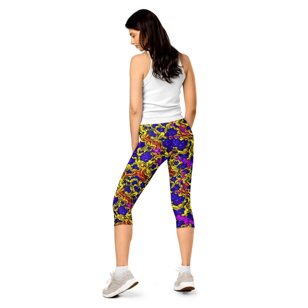 Ultraviolet Inferno on Capri Leggings — Back