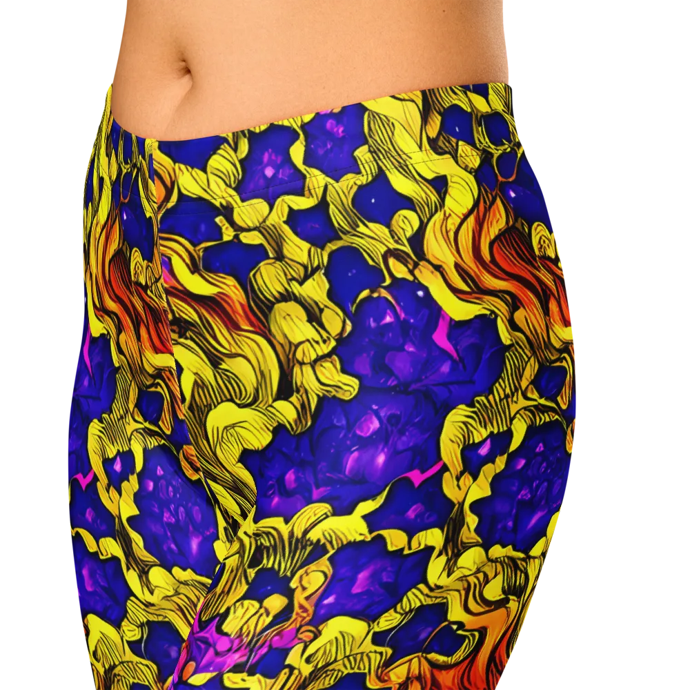 Ultraviolet Inferno on Capri Leggings — Zoomed-in