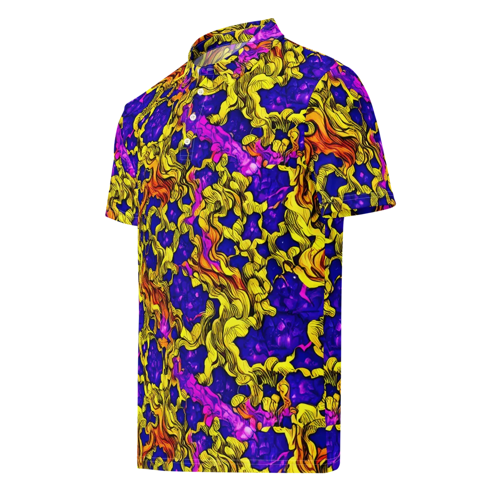 Ultraviolet Inferno on Men's Slim Fit Polo Shirt — Left Front
