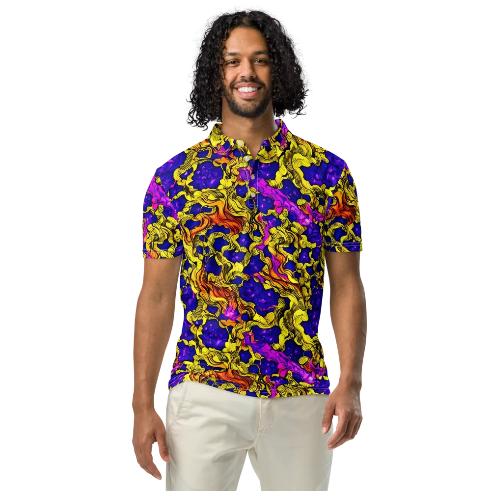 Ultraviolet Inferno on Men's Slim Fit Polo Shirt — Front