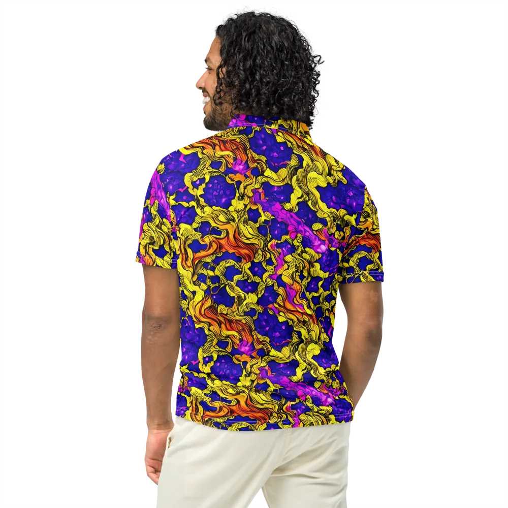 Ultraviolet Inferno on Men's Slim Fit Polo Shirt — Back