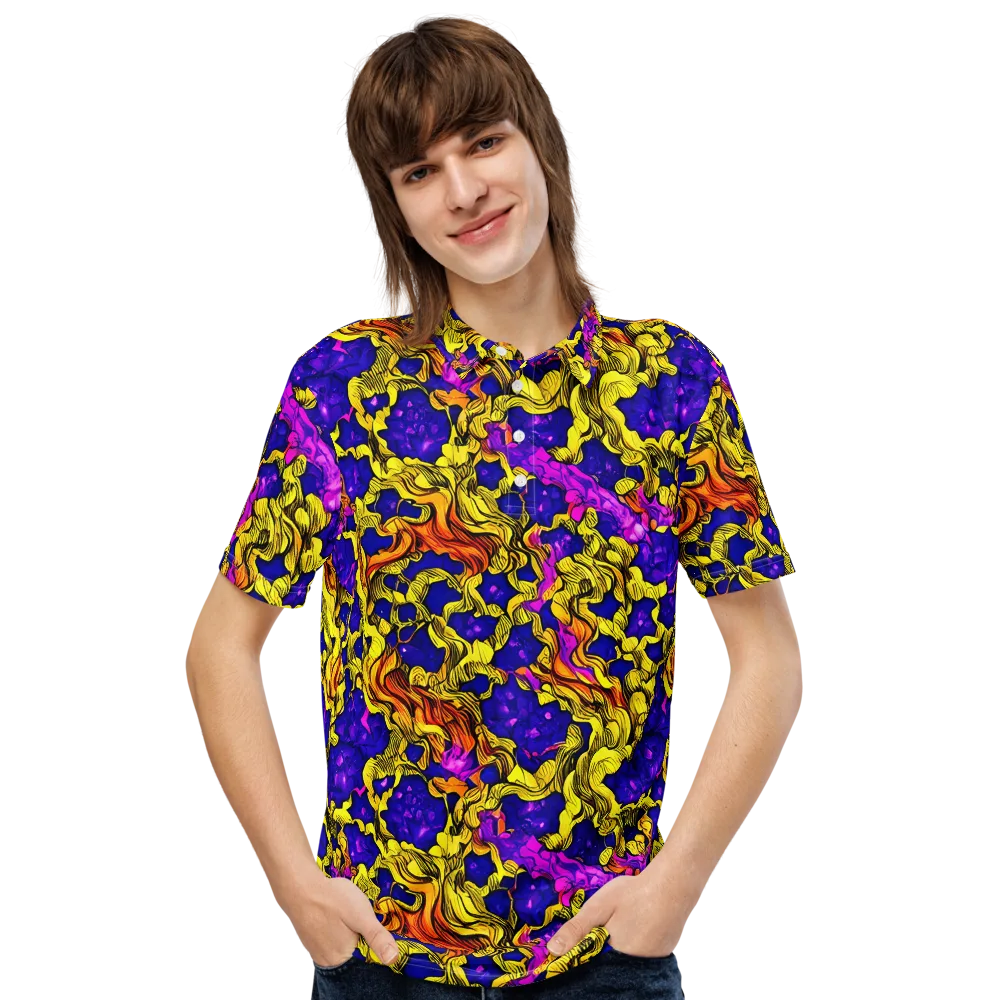Ultraviolet Inferno on Men's Slim Fit Polo Shirt — Front