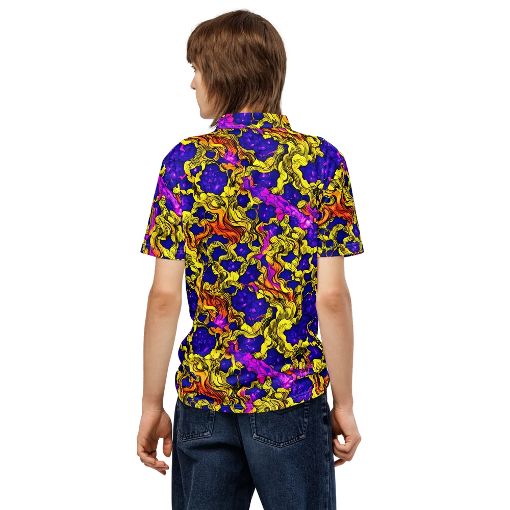 Ultraviolet Inferno on Men's Slim Fit Polo Shirt — Back