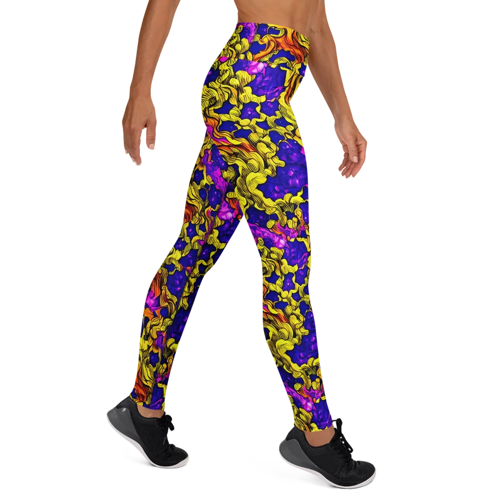 Ultraviolet Inferno on Yoga Leggings — Right