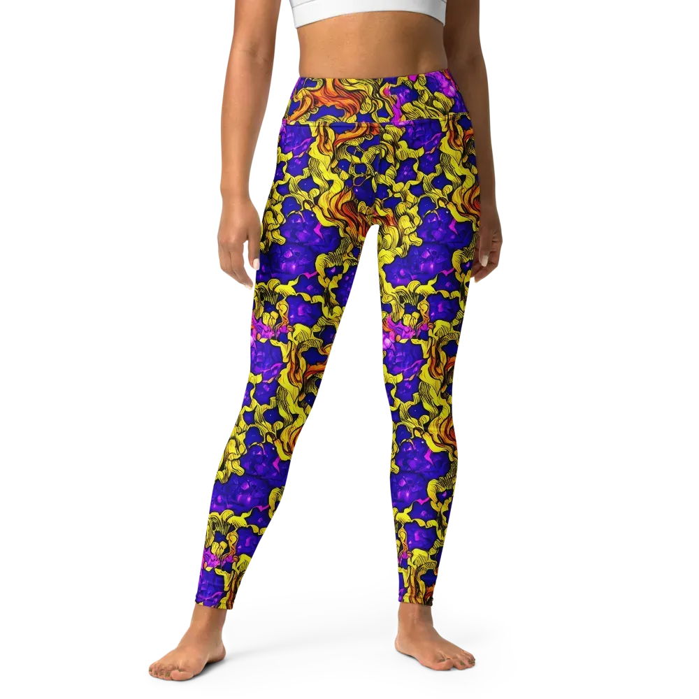 Ultraviolet Inferno on Yoga Leggings — Front