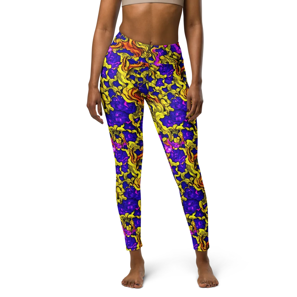 Ultraviolet Inferno on Yoga Leggings — Front
