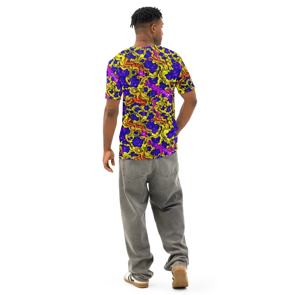 Ultraviolet Inferno on Men's Cotton Crew Neck T-Shirt — Back