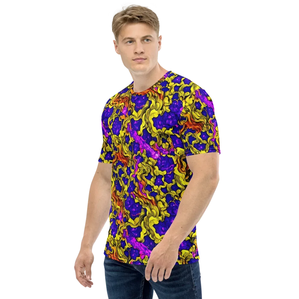 Ultraviolet Inferno on Men's Crew Neck T-Shirt — Left