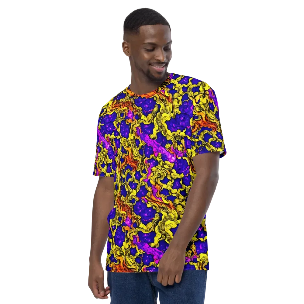 Ultraviolet Inferno on Men's Crew Neck T-Shirt — Left