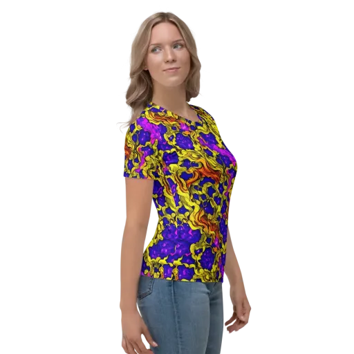 Ultraviolet Inferno on a Women's Crew Neck T-Shirt