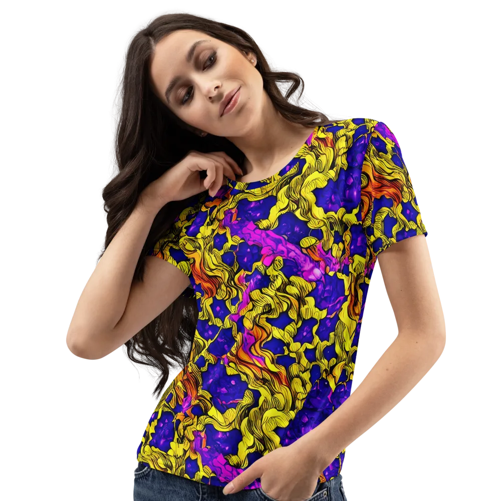 Ultraviolet Inferno on Women's Crew Neck T-Shirt — Left Front