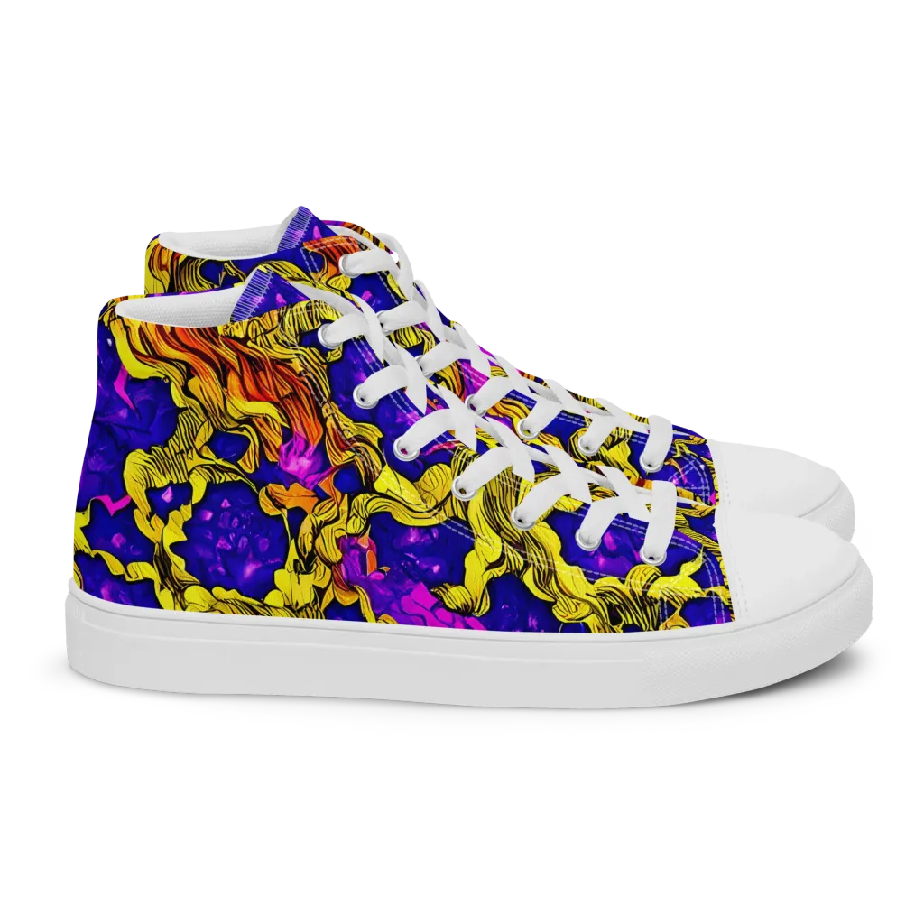 Ultraviolet Inferno on Women's High Top Canvas Shoes — Right