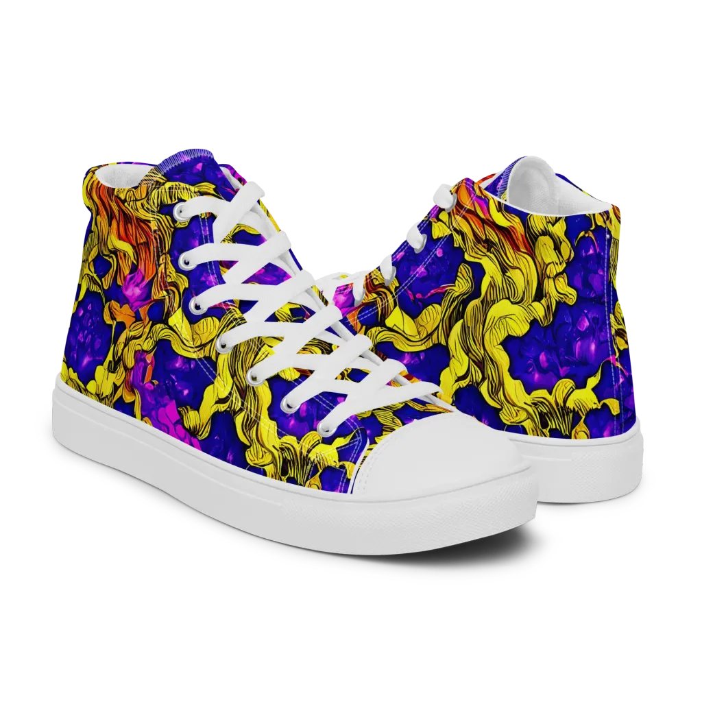 Ultraviolet Inferno on Women's High Top Canvas Shoes — Right