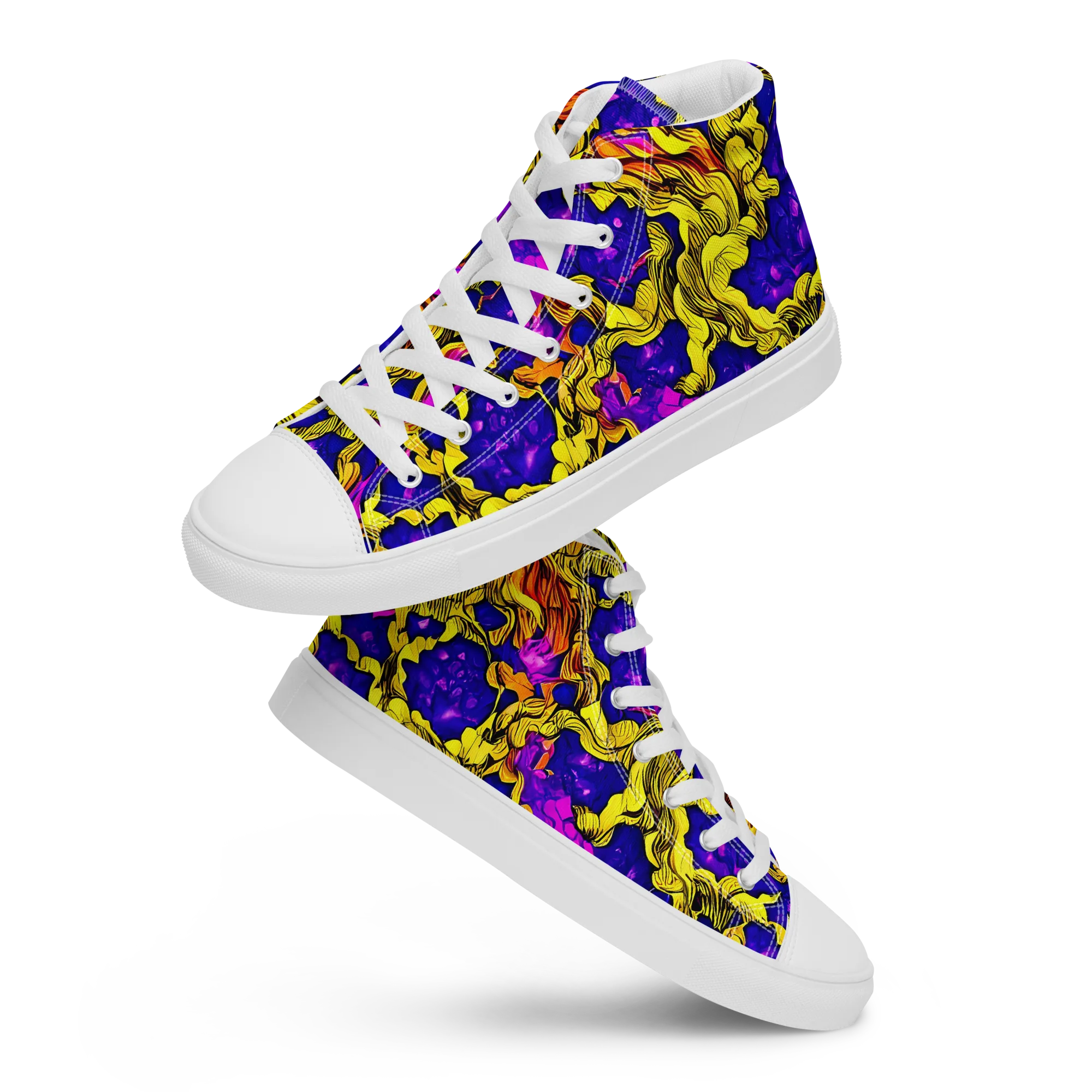 Ultraviolet Inferno on Women's High Top Canvas Shoes — Front