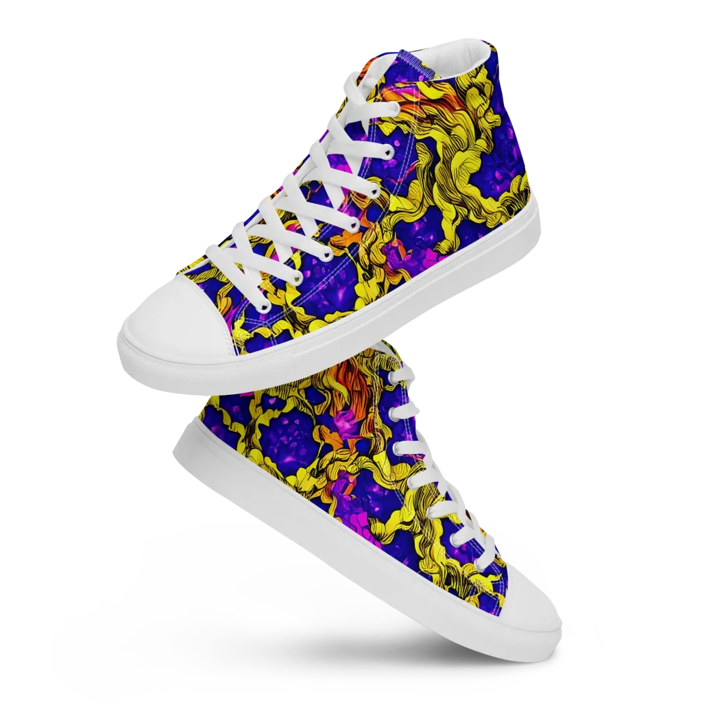 Ultraviolet Inferno on Women's High Top Canvas Shoes — Front