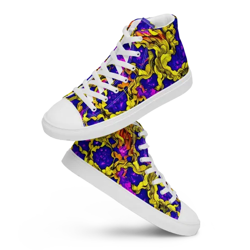 Ultraviolet Inferno on a Women's High Top Canvas Shoes