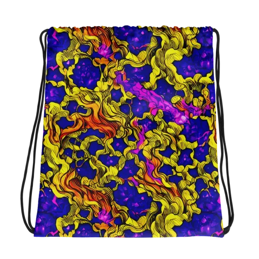 Ultraviolet Inferno on a Drawstring Bag
