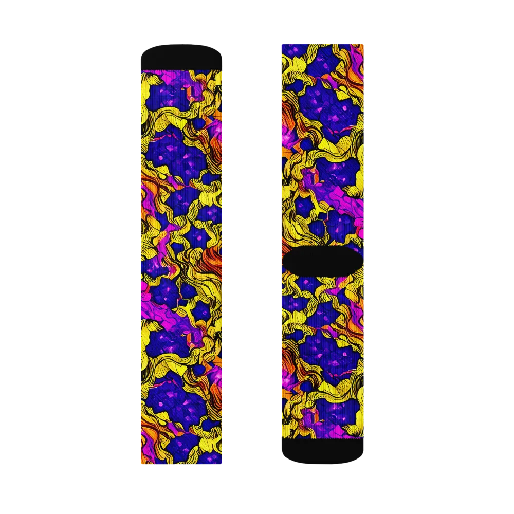 Ultraviolet Inferno on Socks — Left Sock