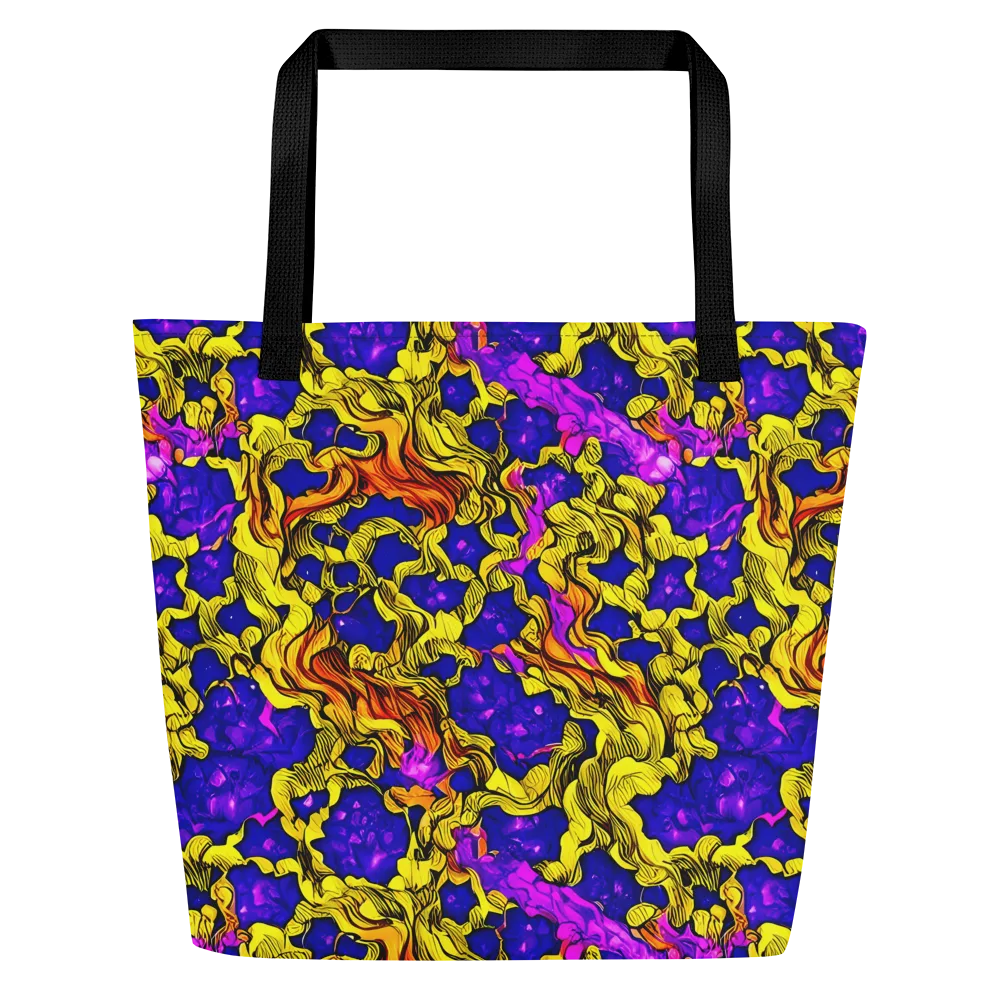 Ultraviolet Inferno on Large Tote Bag W/ Pocket — Front