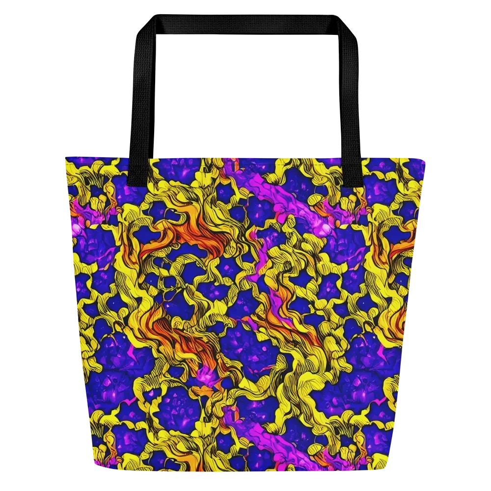 Ultraviolet Inferno on Large Tote Bag W/ Pocket — Front