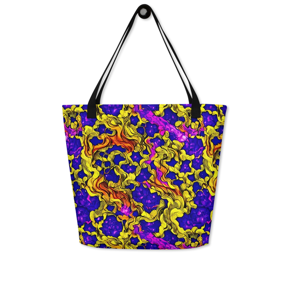 Ultraviolet Inferno on Large Tote Bag W/ Pocket — Front