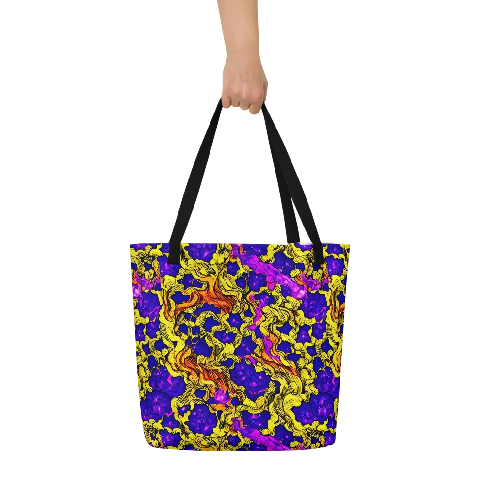 Ultraviolet Inferno on Large Tote Bag W/ Pocket — Front