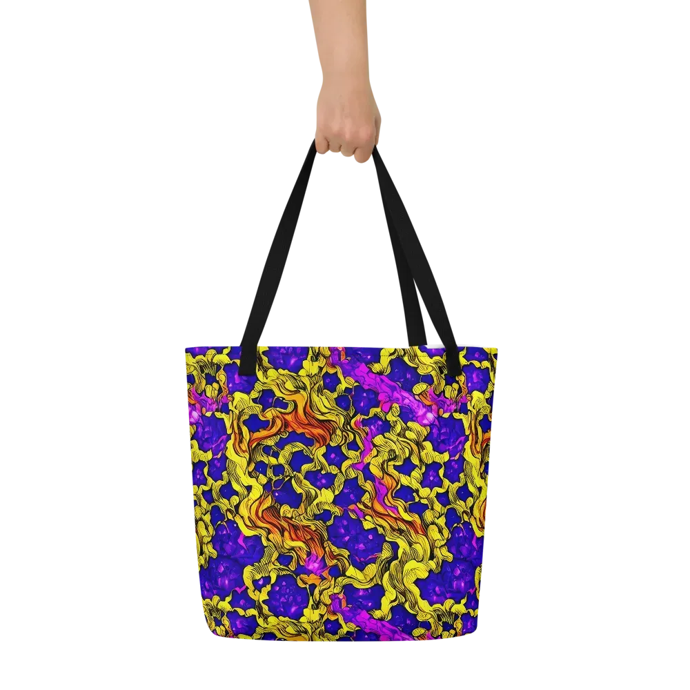 Ultraviolet Inferno on Large Tote Bag W/ Pocket — Front
