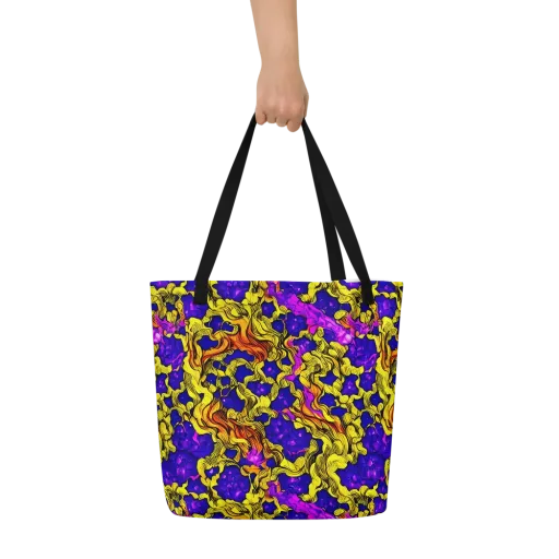 Ultraviolet Inferno on a Large Tote Bag W/ Pocket