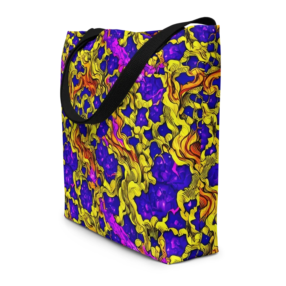 Ultraviolet Inferno on Large Tote Bag W/ Pocket — Front