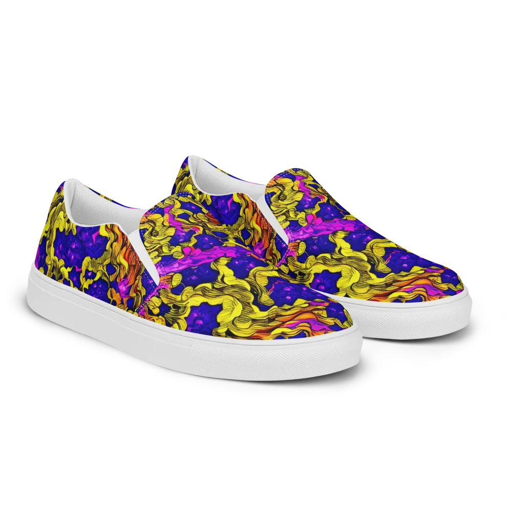 Ultraviolet Inferno on Women's Slip-On Canvas Shoes — Right Front