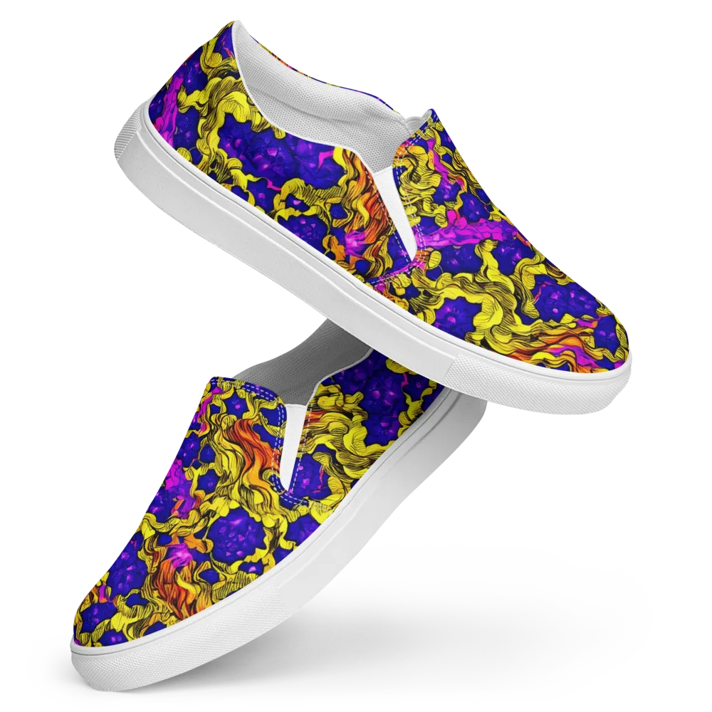 Ultraviolet Inferno on Women's Slip-On Canvas Shoes — Front