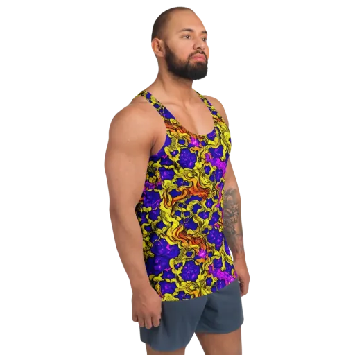 Ultraviolet Inferno on a Men's Tank Top