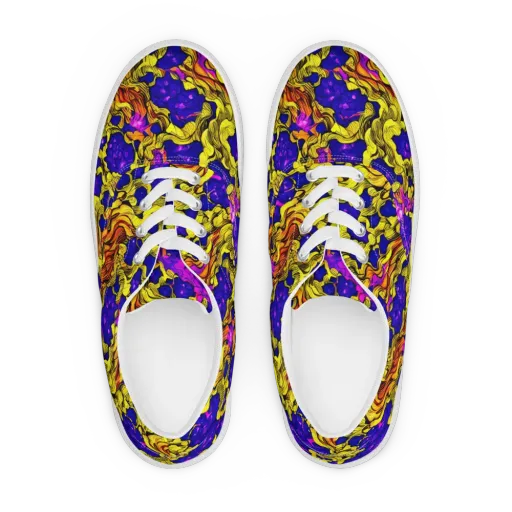 Ultraviolet Inferno on a Men's Lace-Up Canvas Shoes